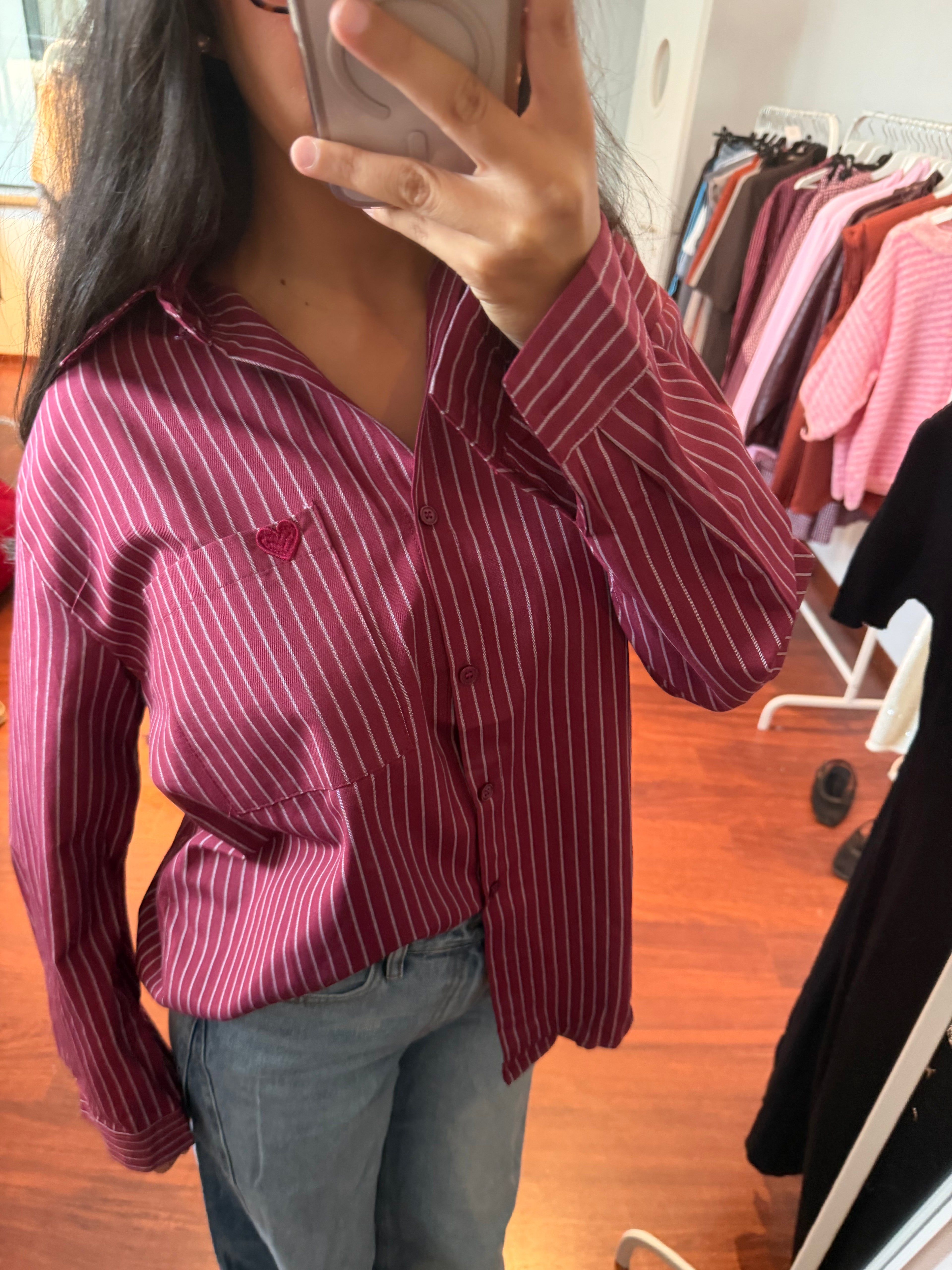 Chemise LOVE bordeaux