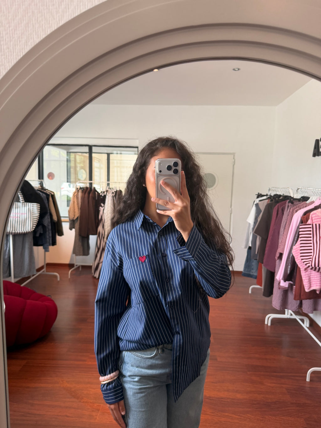Chemise LOVE bleu marine