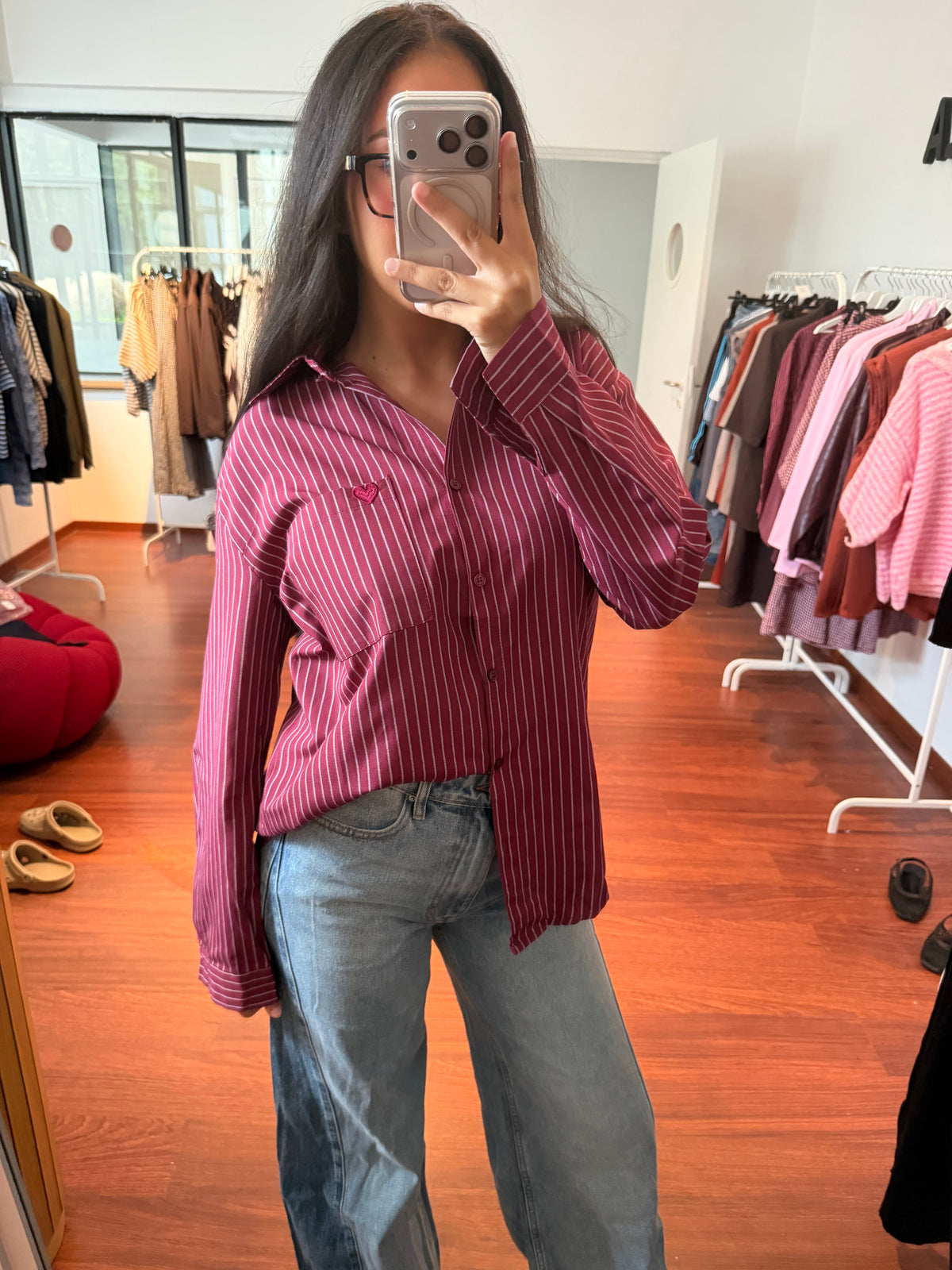 Chemise LOVE bordeaux