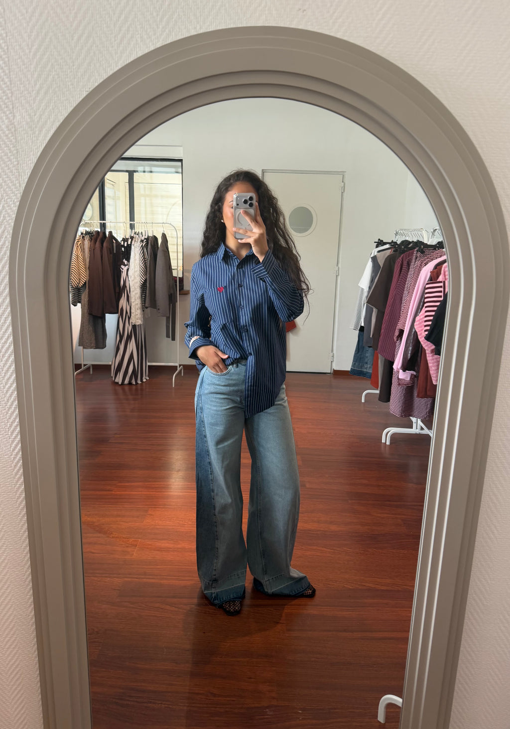 Chemise LOVE bleu marine