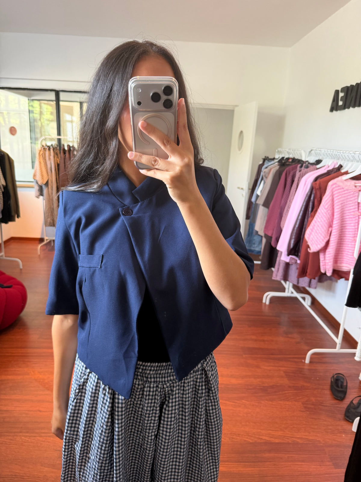 Blazer court LOUISE bleu marine