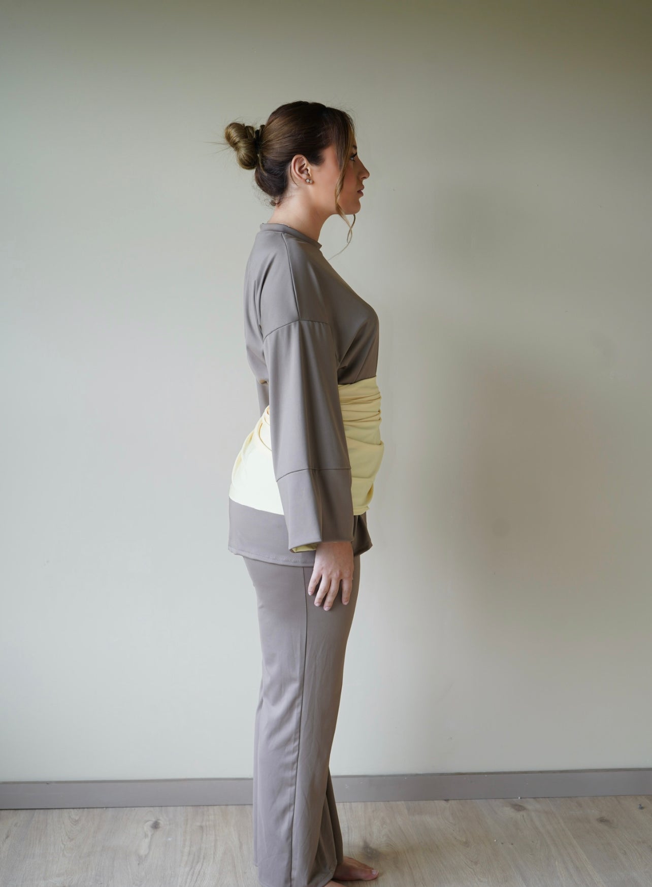 Burkini classy BICOLORE JAUNE X TAUPE